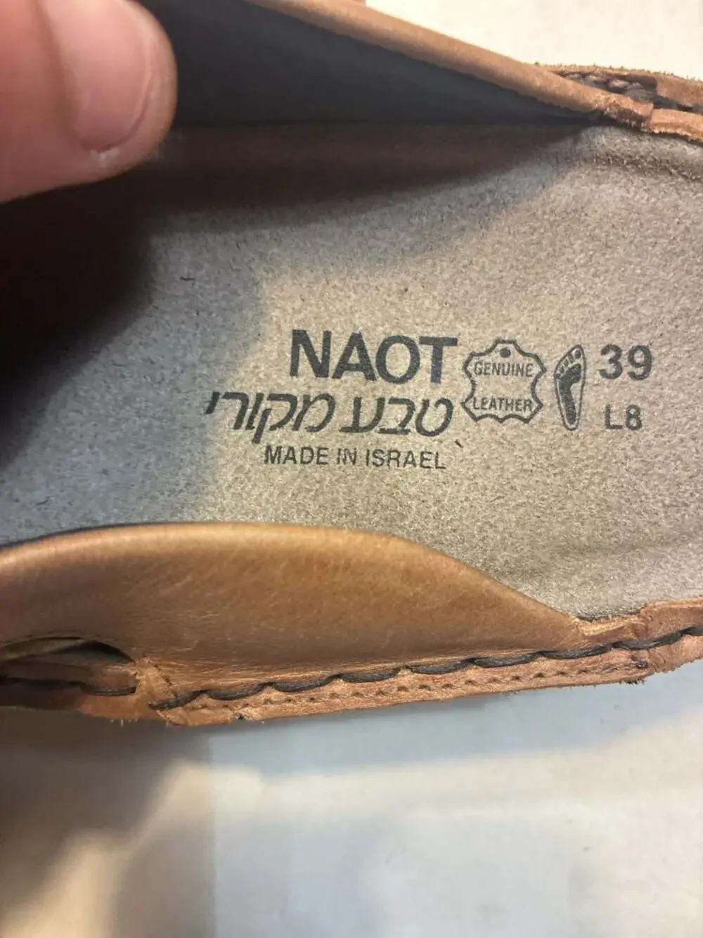 Naot Ardisia Brown Leather Wedge Slide Sandals Size 39